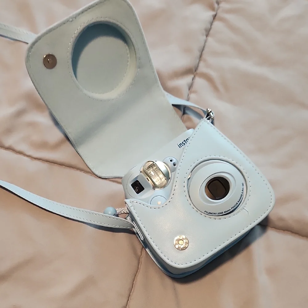 Instax Light Blue Instant Camera with Case